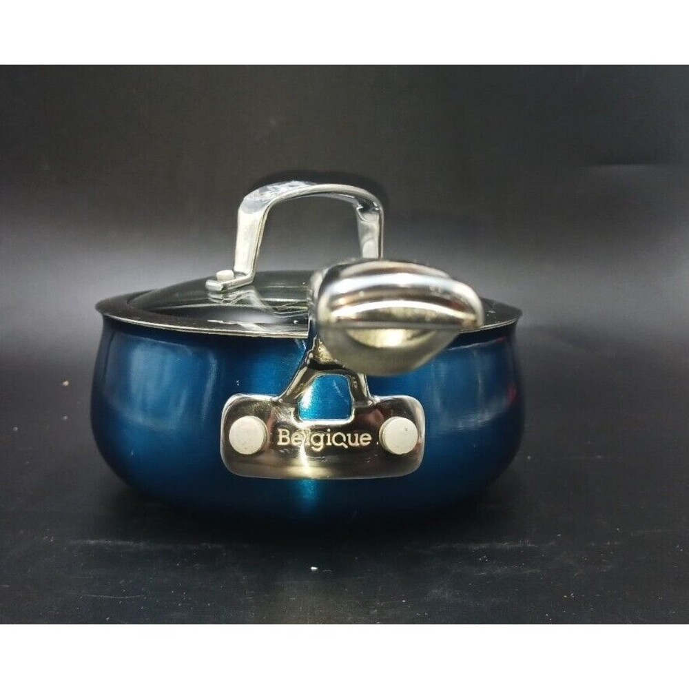 3 Qt. Belgique Blue Enamel Stick Free Saucepan